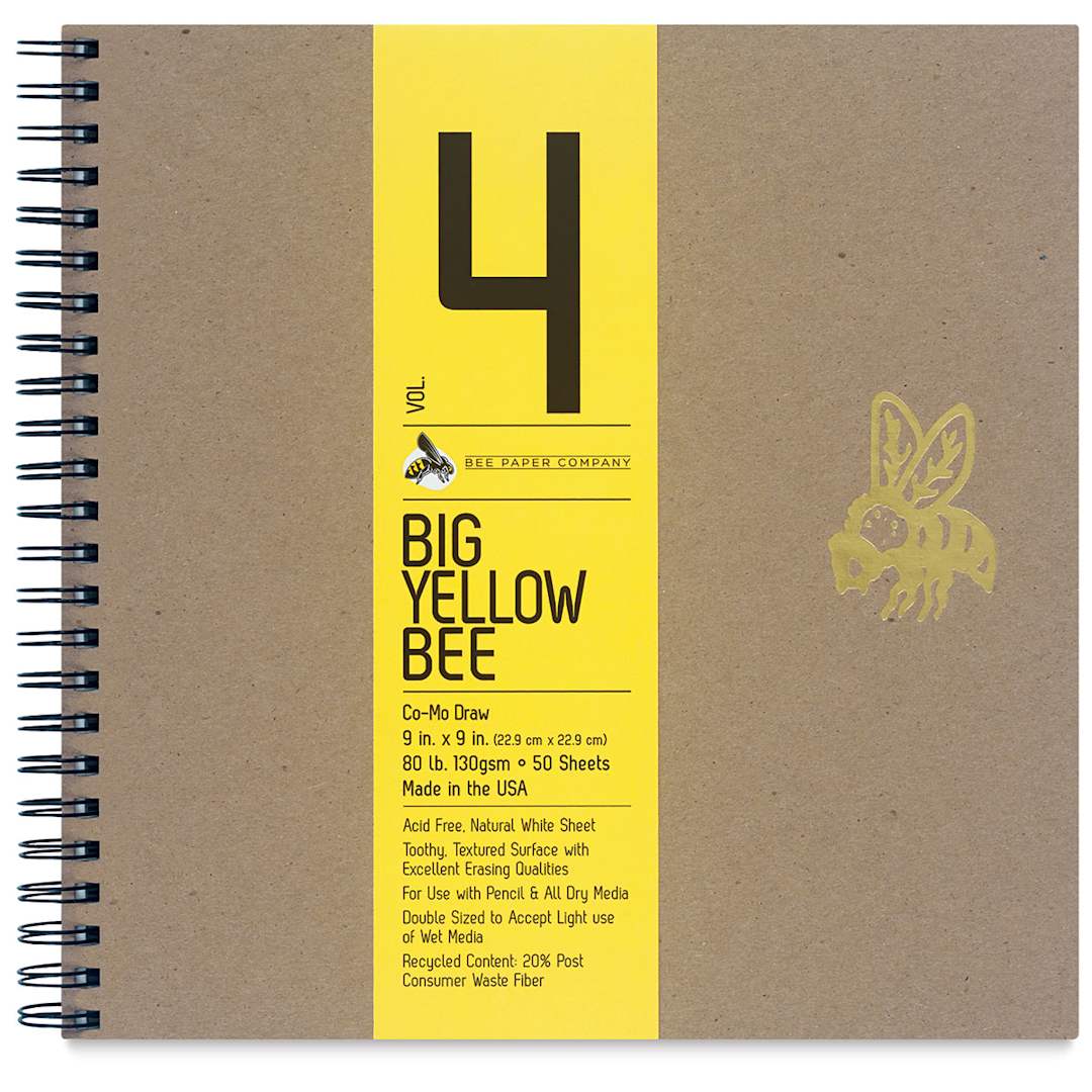 Open in modal - Big Yellow Bee Co-Mo Sketchbook - 9" x 9", Wire Bound, 50 Sheets
