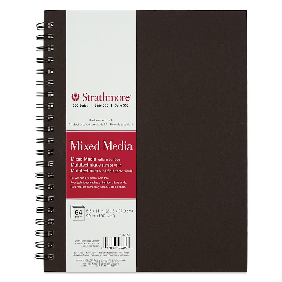 Open in modal - Strathmore 500 Series Mixed Media Hardcover Wirebound Art Book - 8-1/2" x 11"