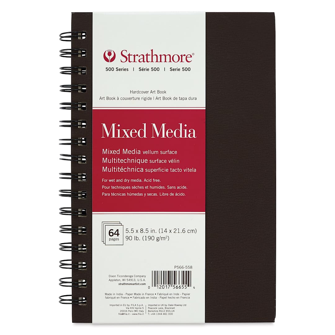 Open in modal - Strathmore 500 Series Mixed Media Hardcover Wirebound Art Book - 5-1/2" x 8-1/2"