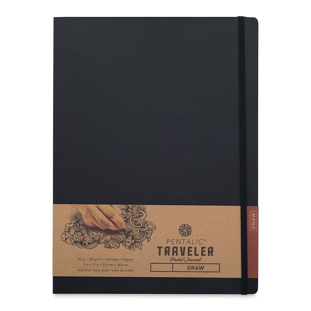 Open in modal - Pentalic Traveler Draw Pocket Journal - 12" x 9", 120 pages