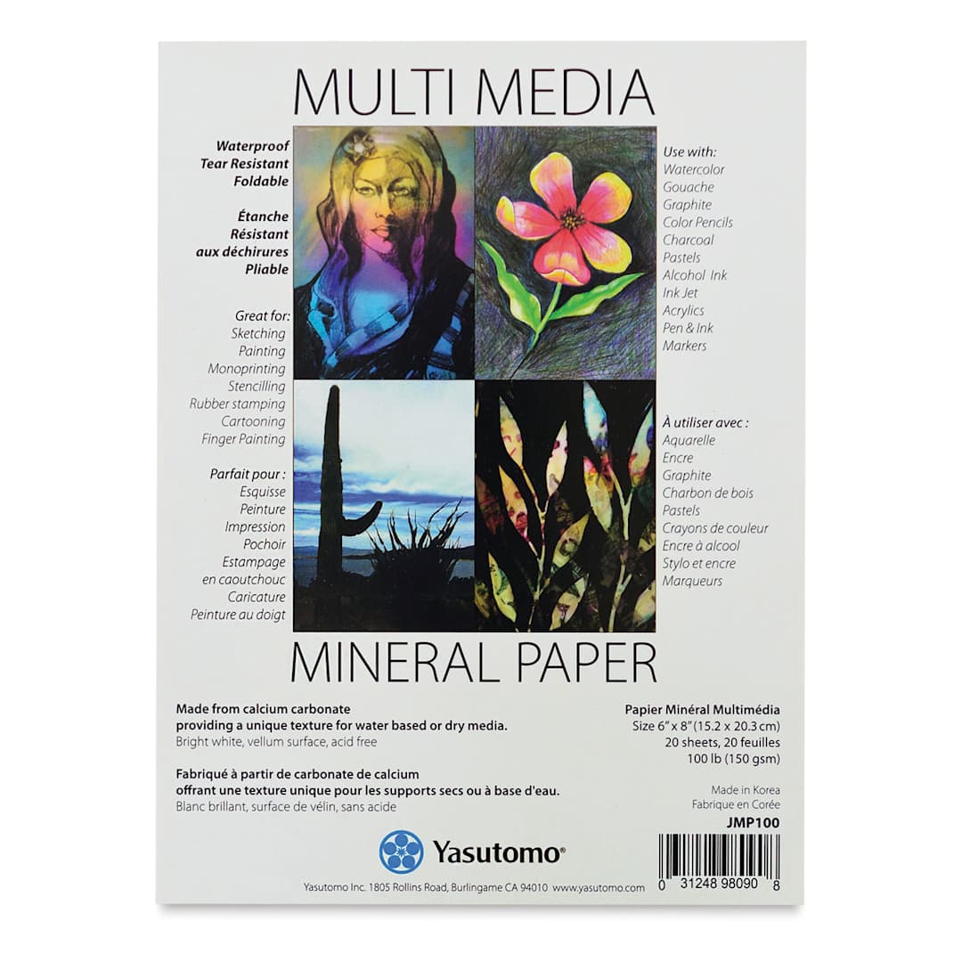 Open in modal - Yasutomo Mineral Paper Artist Pad - Front cover of 6" x 8" Pad