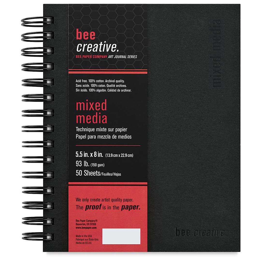 Open in modal - Bee Creative Mixed Media Book - 8" x 5.5", 50 sheets, 93 lb