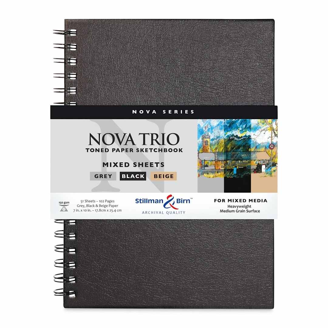 Open in modal - Stillman & Birn Nova Trio Series Toned Spiralbound Sketchbook - 10" x 7", 17 pages of each color