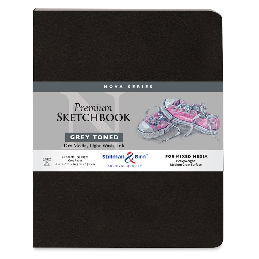 Open in modal - Stillman & Birn Nova Series Toned Softcover Sketchbook  - Grey, 8" x 10", front cover