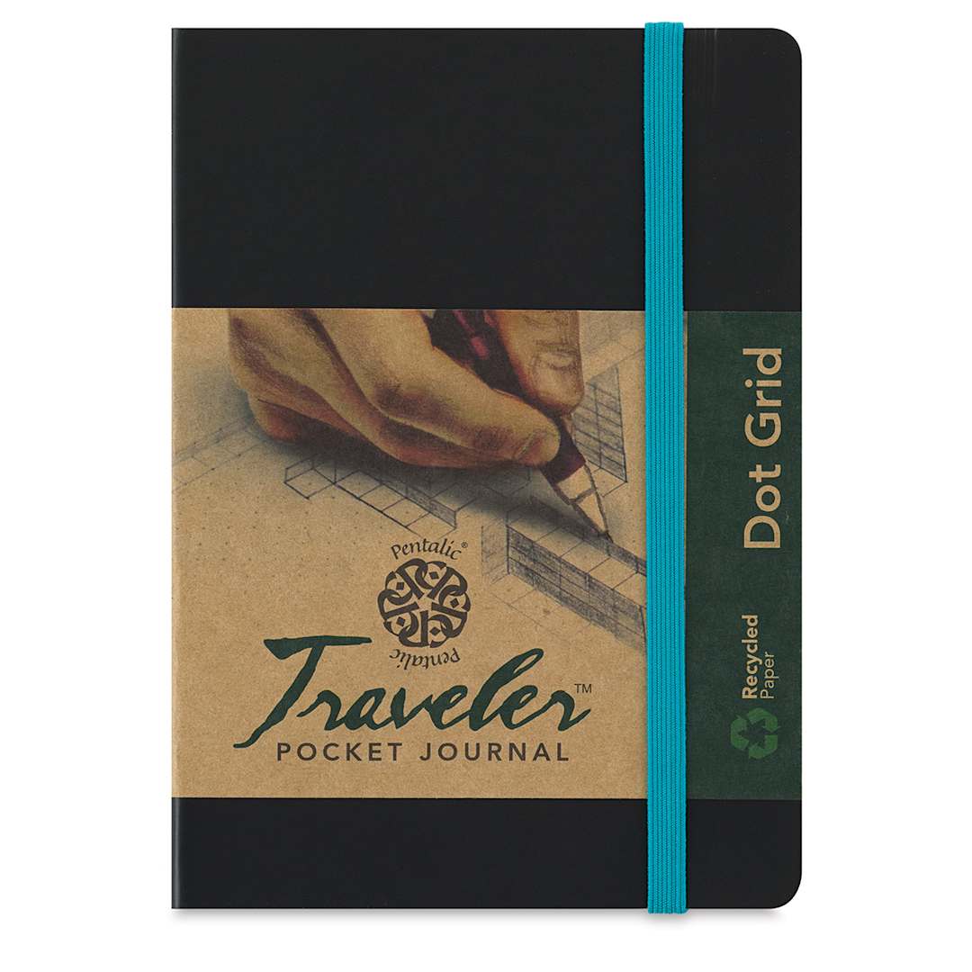 Open in modal - Pentalic Traveler Grid Pocket Journal - 6" x 4"