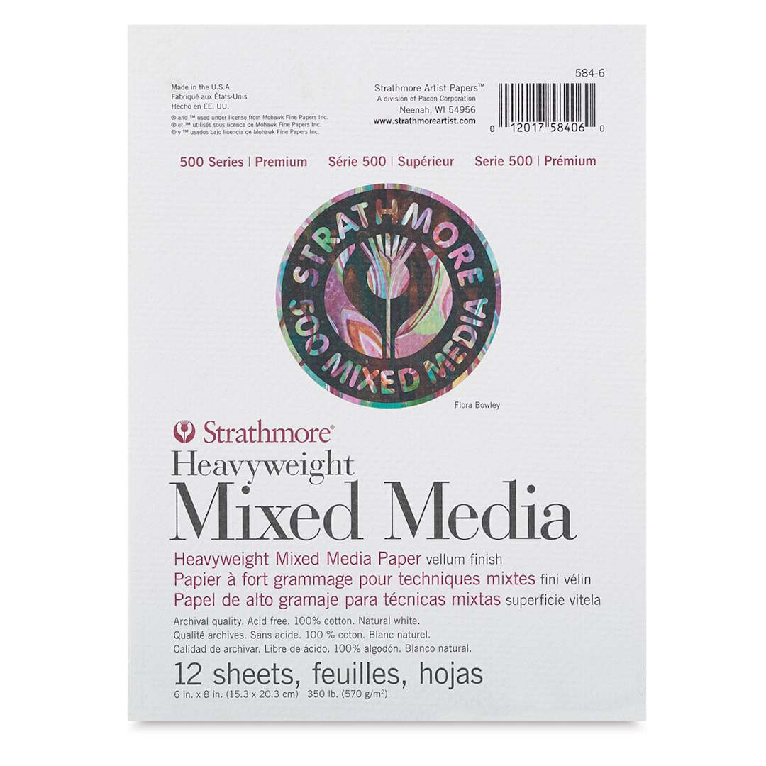 Open in modal - Strathmore 500 Series Heavyweight Mixed Media Pads - Front cover of 6" x 8" pad shown