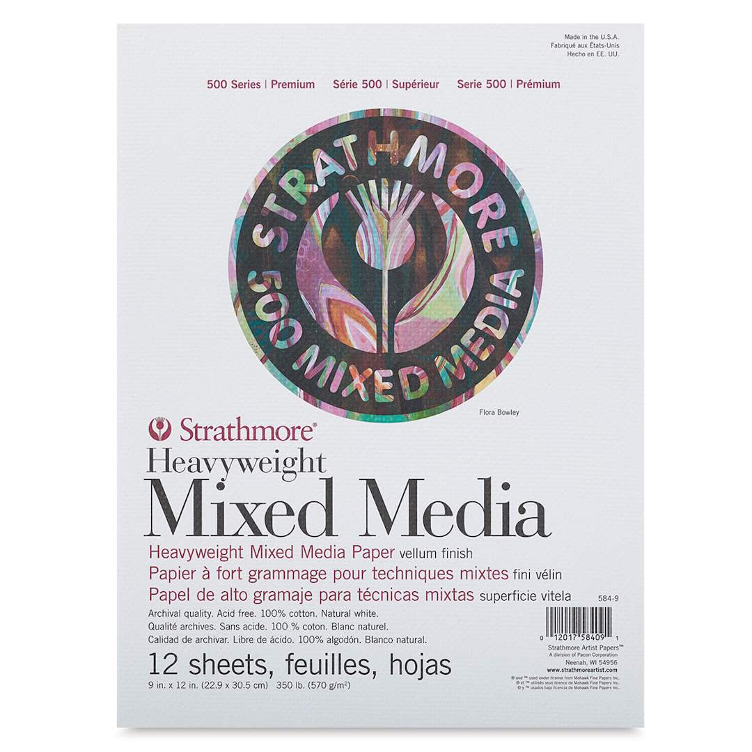 Open in modal - Strathmore 500 Series Heavyweight Mixed Media Pads - Front cover of 9" x 12" pad shown