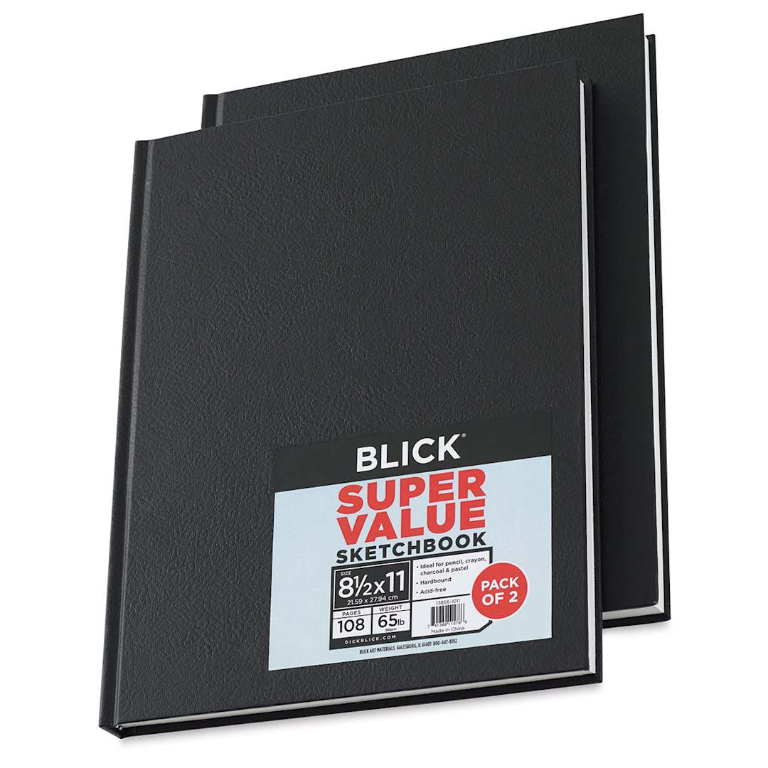 Open in modal - Blick Super Value Hardbound Sketchbook 2-Pack