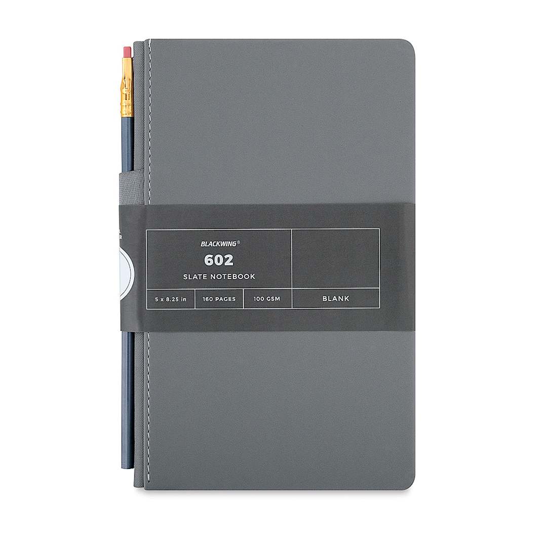 Open in modal -  Blackwing 602 Slate Notebook - Blank, 8-1/4" x 5", front cover
