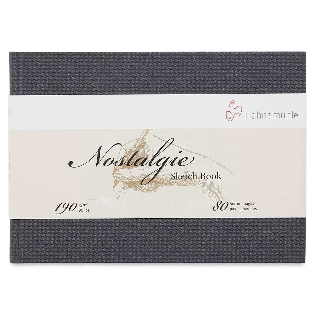 Open in modal - Hahnemühle Nostalgie Sketch Books - Front cover of landscape Sketchbook with label