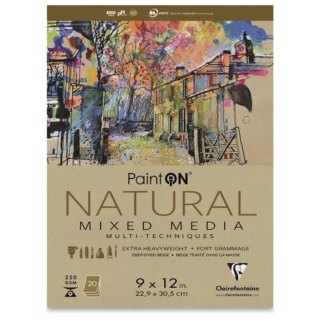 Open in modal - Clairefontaine PaintOn Mixed Media Pad - Natural, 9" x 12", 20 Sheets