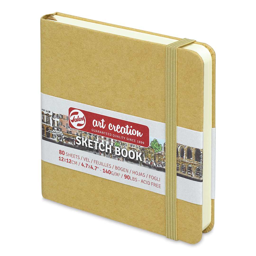 Open in modal - Talens Art Creations Sketchbook - Kraft, 4.7" x 4.7" (side view)