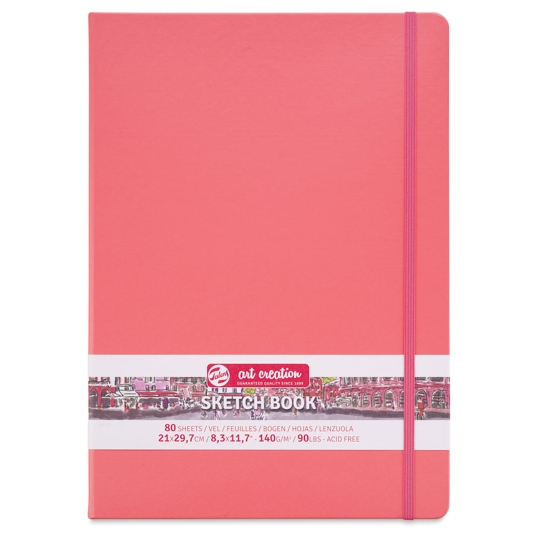 Open in modal - Talens Art Creations Sketchbook - Coral Red, 11.7" x 8.3", front cover
