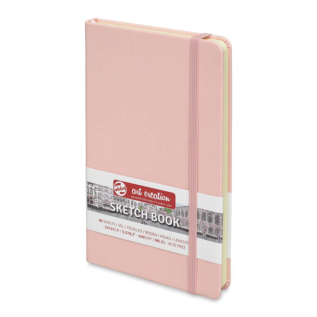 Open in modal - Talens Art Creations Sketchbook - Pastel Pink, 8.3" x 5.1" (side view)