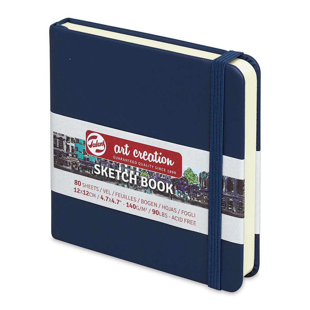 Open in modal - Talens Art Creations Sketchbook - Navy Blue, 4.7" x 4.7" (side view)