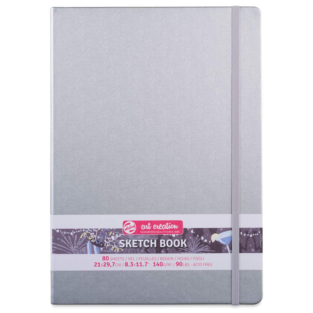 Open in modal - Talens Art Creations Sketchbook - Metallic Shiny Silver, 11.7" x 8.3", front cover