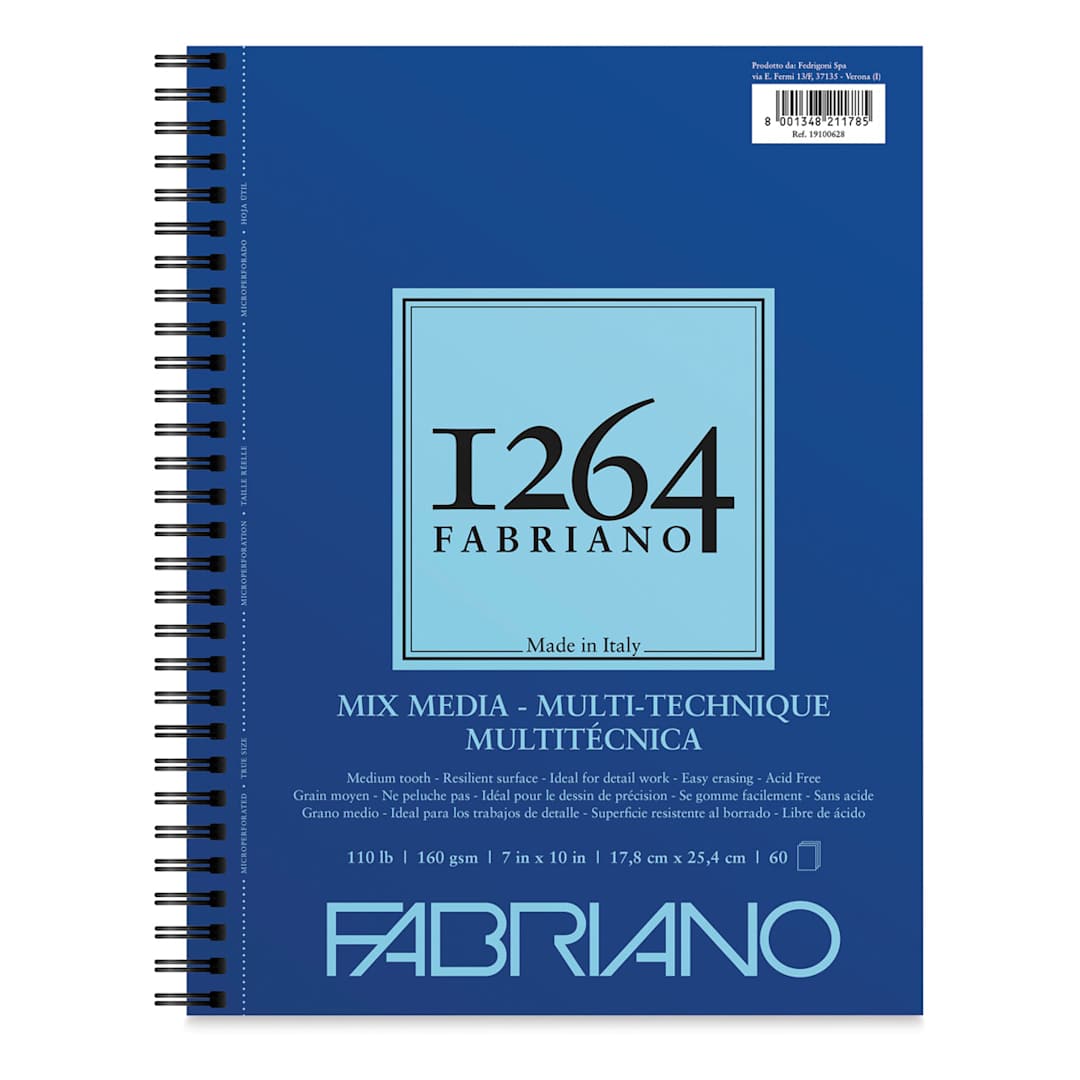 Open in modal - 
Fabriano 1264 Mixed Media Paper Pad - 10" x 7", 110 lb, 60 Sheets