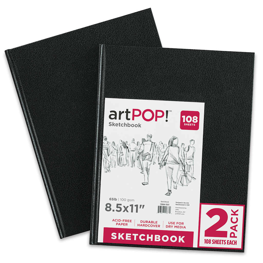 Open in modal - artPOP! Hardbound Sketchbooks - 8-1/2" x 11", Pkg of 2