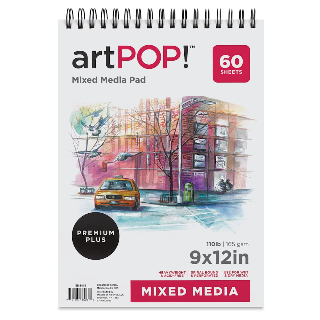 Open in modal - artPOP! Mixed Media Pad - 9" x 12", 60 sheets, front of pad