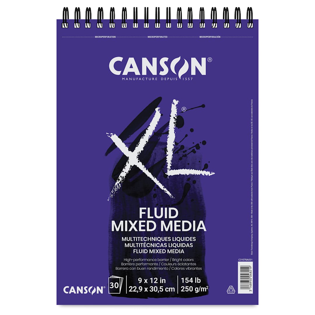 Open in modal - Canson XL Fluid Mixed Media Pad - 9" x 12", front cover