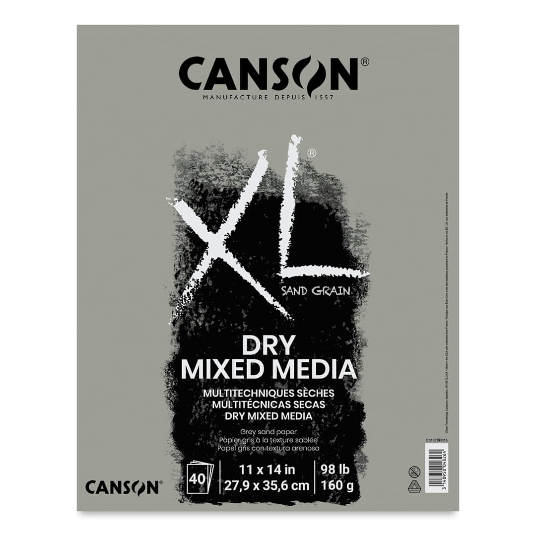 Open in modal - Canson XL Sand Grain Dry Mixed Media Pad - 11" x 14", Gray