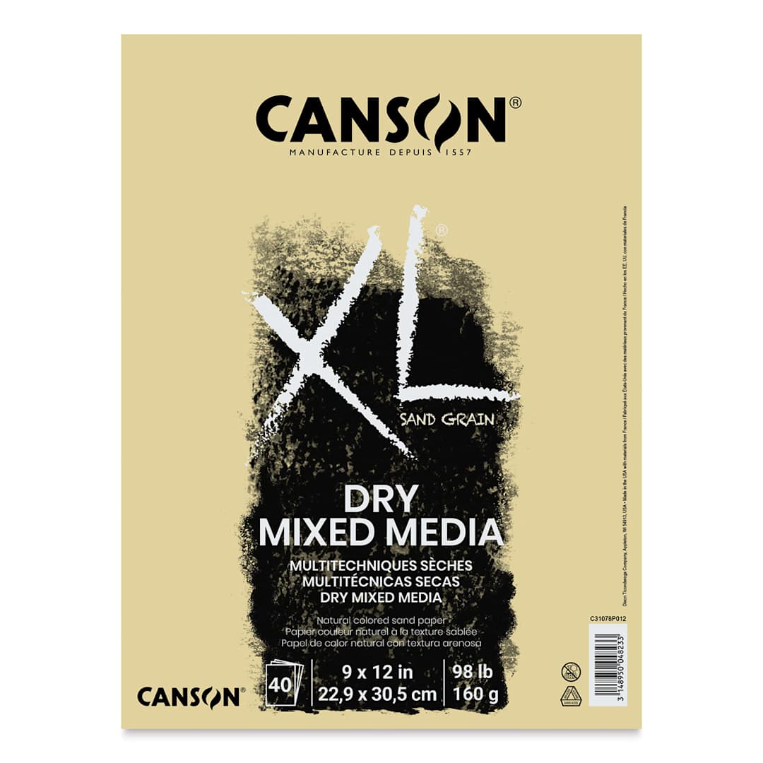 Open in modal - Canson XL Sand Grain Dry Mixed Media Pads - 9" x 12", Natural
