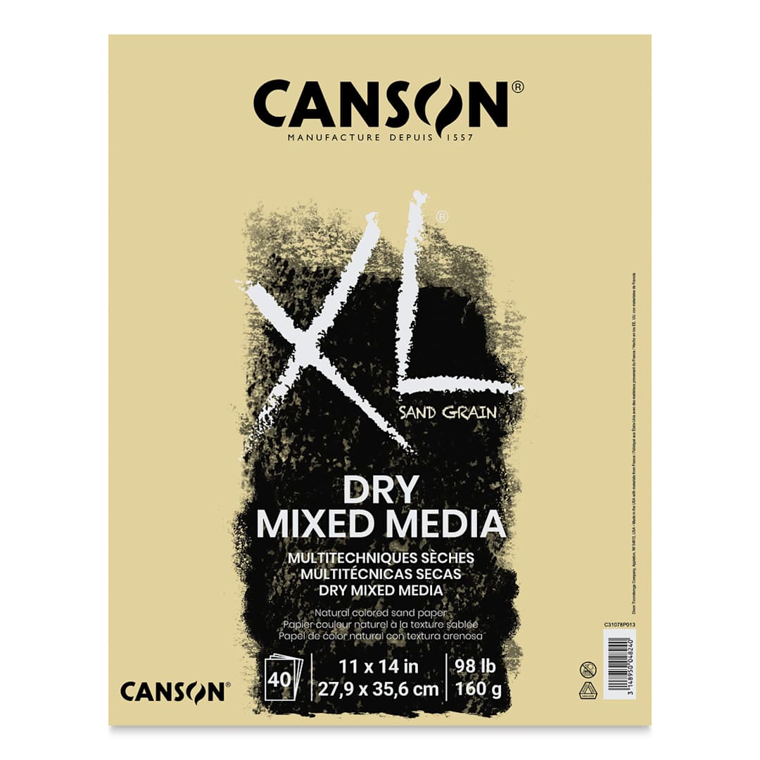 Open in modal - Canson XL Sand Grain Dry Mixed Media Pad - 11" x 14", Natural