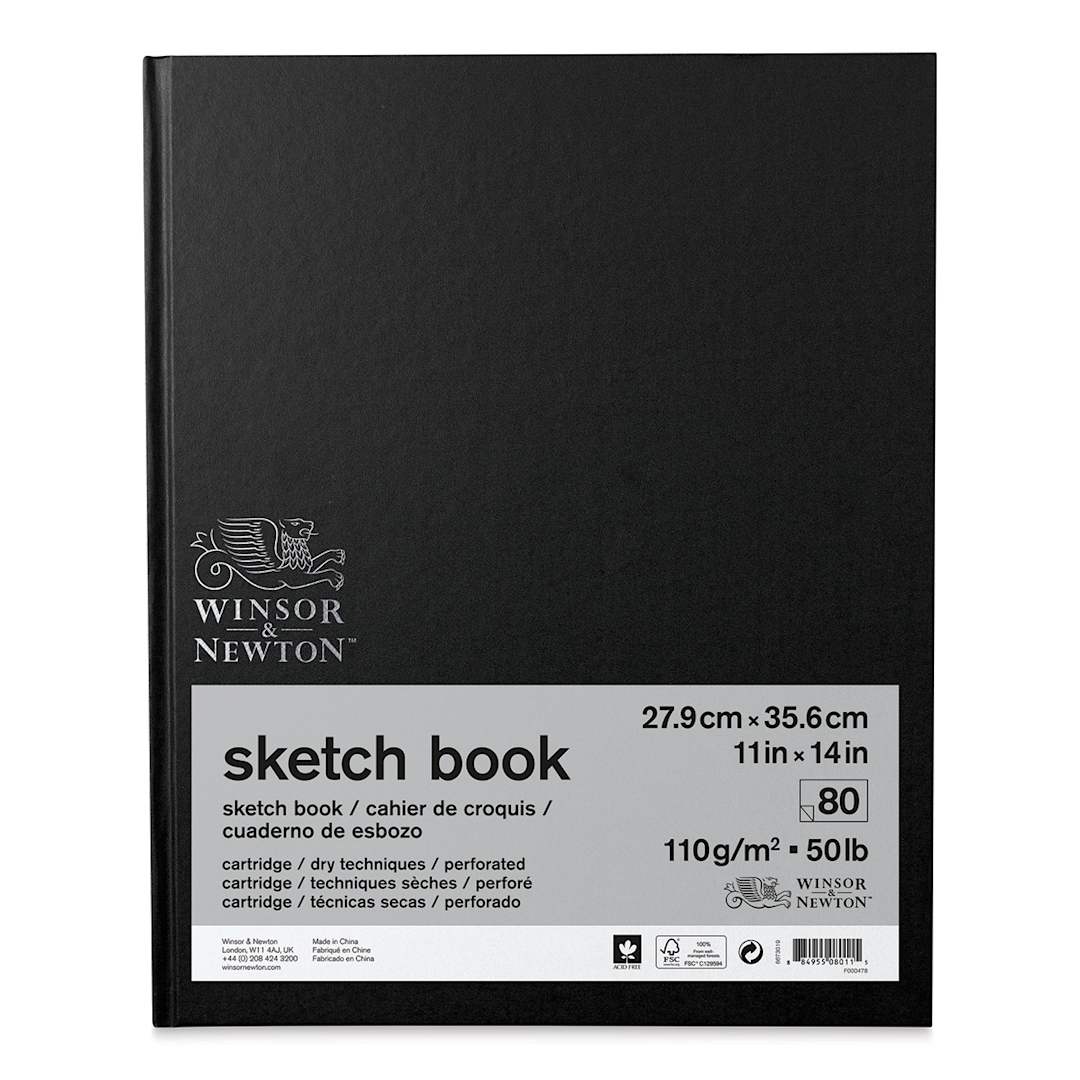 Open in modal - Winsor & Newton Hardbound Sketchbook - 14" x 11" (shown with removable label)