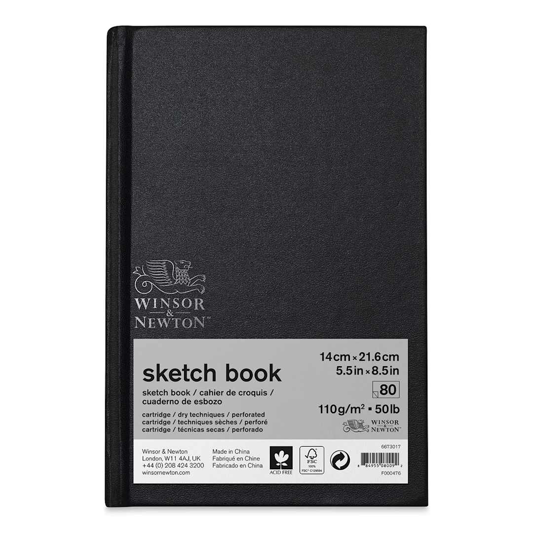 Open in modal - Winsor & Newton Hardbound Sketchbook - 8-1/2" x 5-1/2" (shown with removable label)