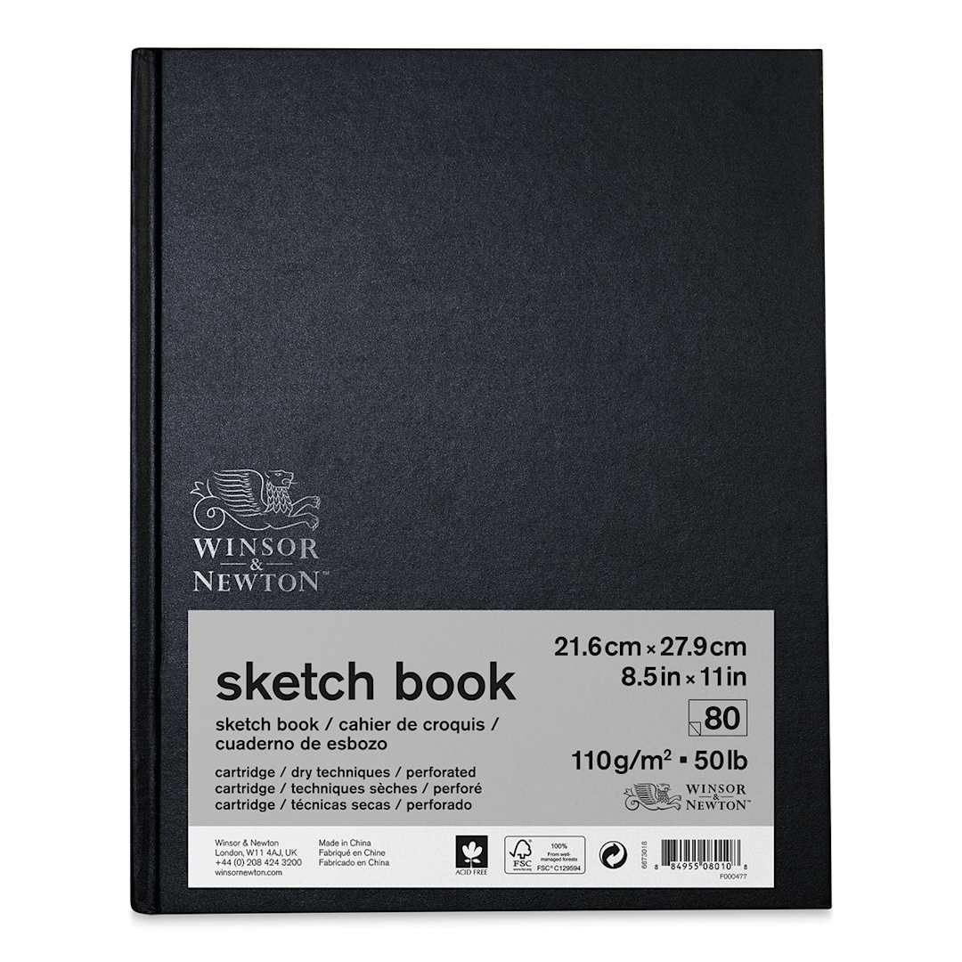 Open in modal - Winsor & Newton Hardbound Sketchbook - 11" x 8-1/2" (shown with removable label)