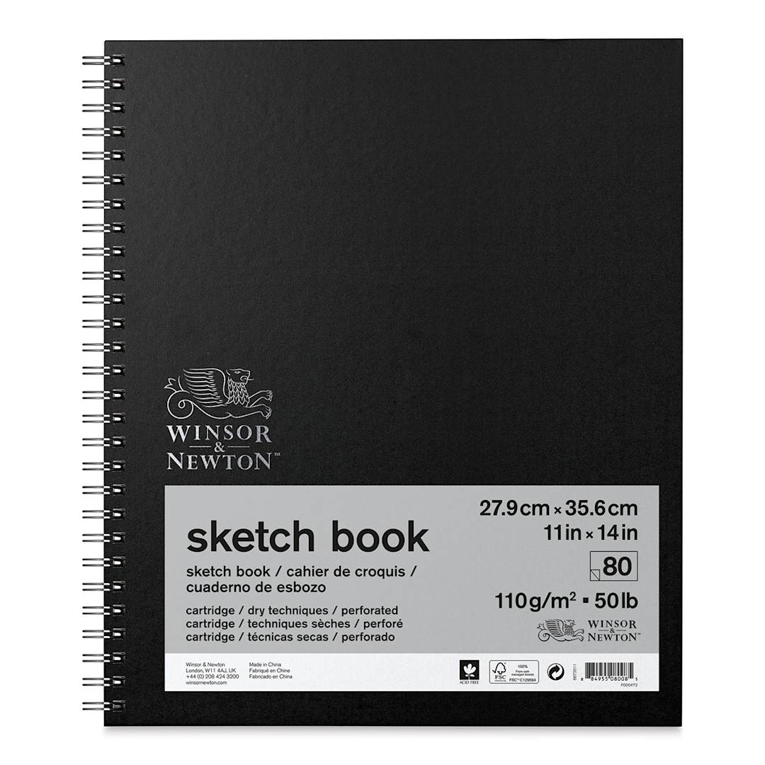 Open in modal - Winsor & Newton Spiral Sketchbook - 14" x 11" (shown with removable label)
