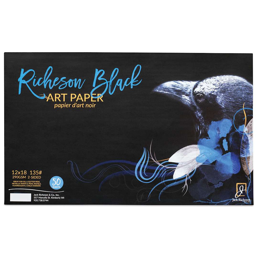 Open in modal - Richeson Black Art Paper Bulk Pack - 12" x 18", 50 Sheets