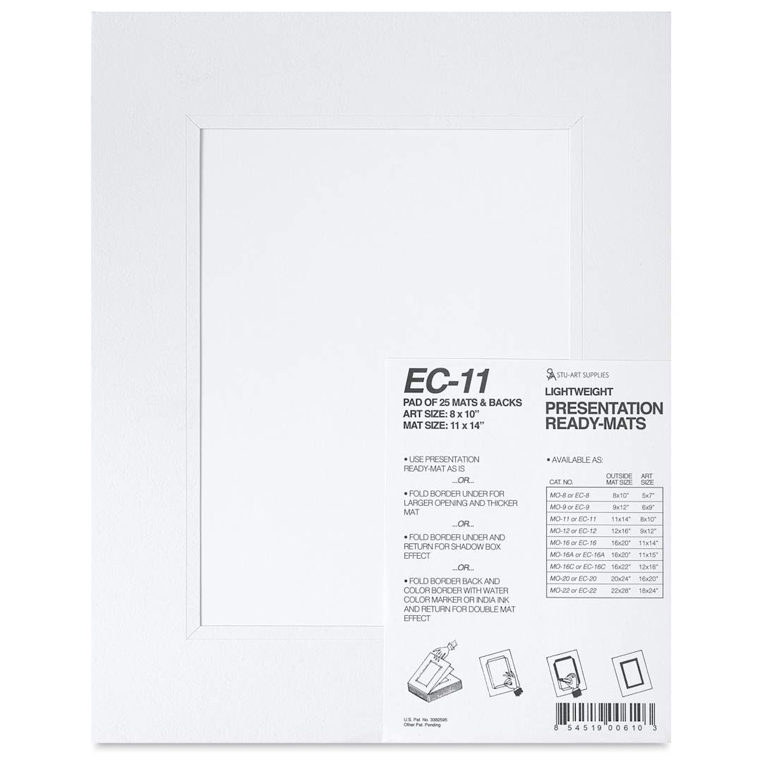 Open in modal - Stu-Art Economy Ready-Mats with Backing - 11" x 14", Pkg of 25, front of packaging
