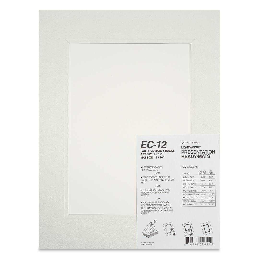 Open in modal - Stu-Art Economy Ready-Mats with Backing - 12" x 16", Pkg of 25, front of packaging