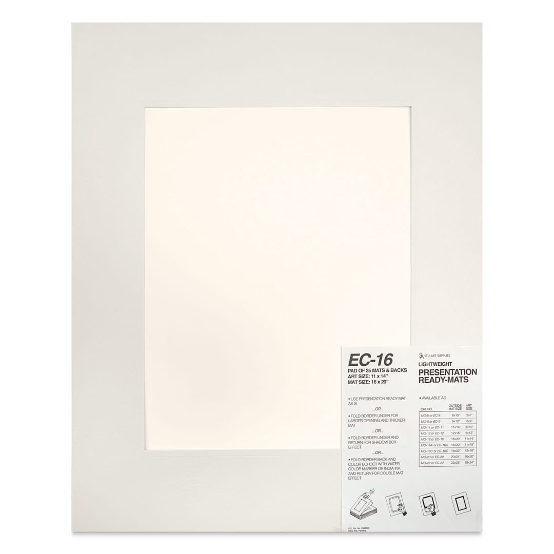 Open in modal - Stu-Art Economy Ready-Mats with Backing - 16" x 20", Pkg of 25, front of packaging