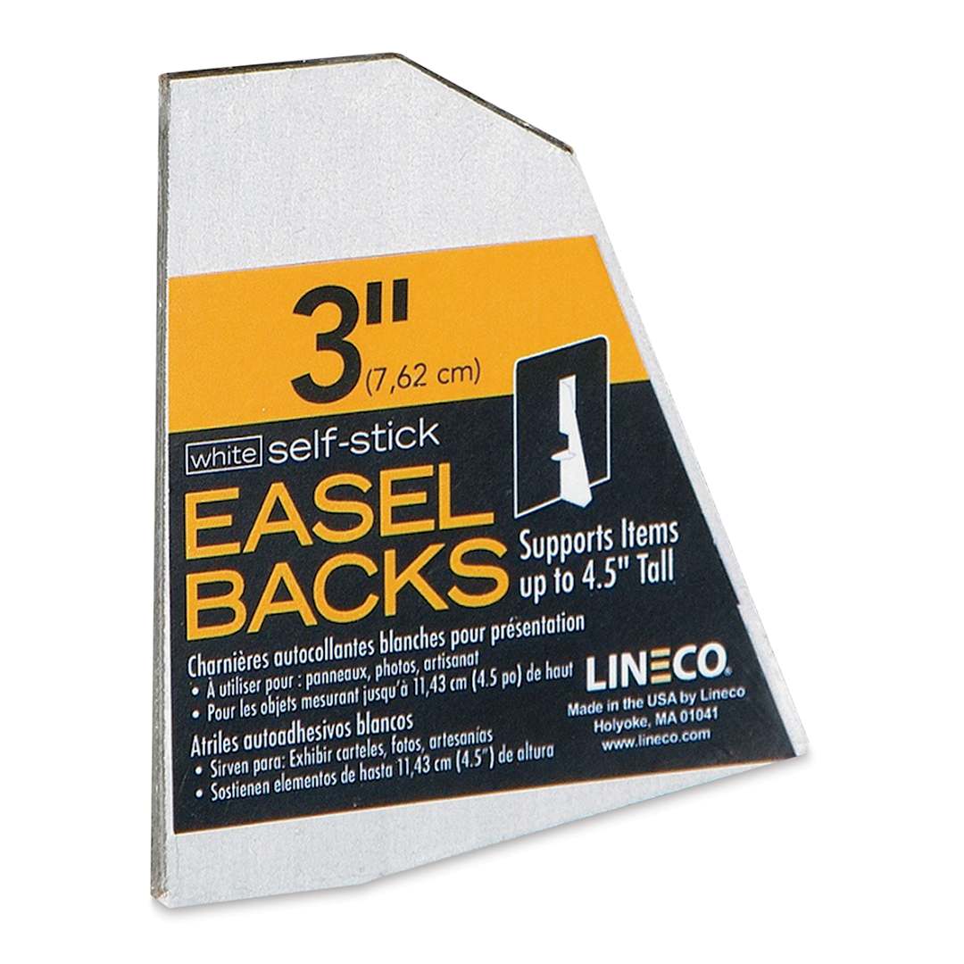 Open in modal - Lineco Self-Stick Easel Backs - 3", White, Self-Stick, Pkg of 5