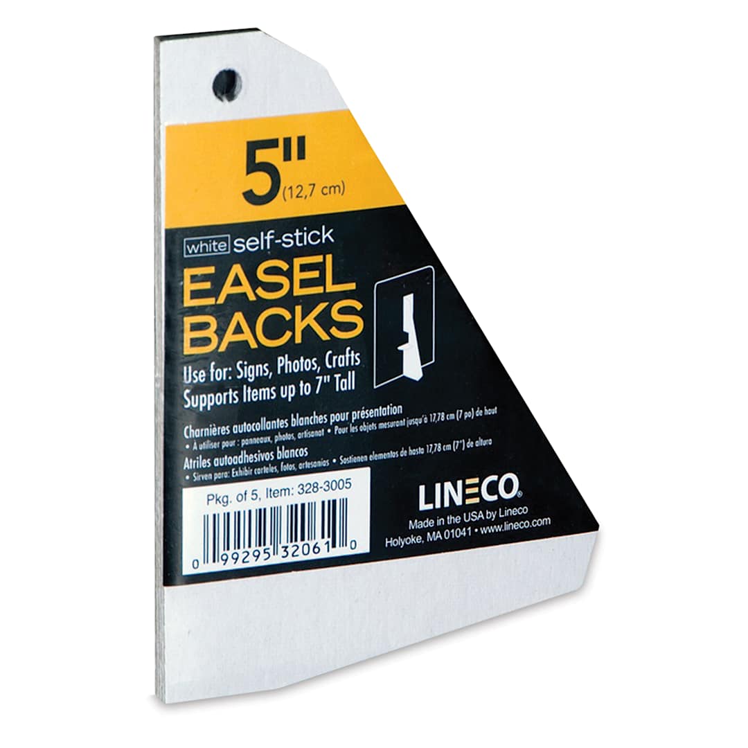 Open in modal - Lineco Self-Stick Easel Backs - 5", White, Self-Stick, Pkg of 5