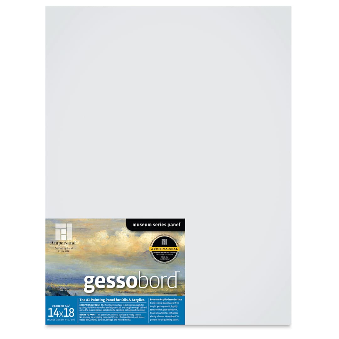 Open in modal - Ampersand Gessobord - 14'' x 18'', 3/4'' Cradled