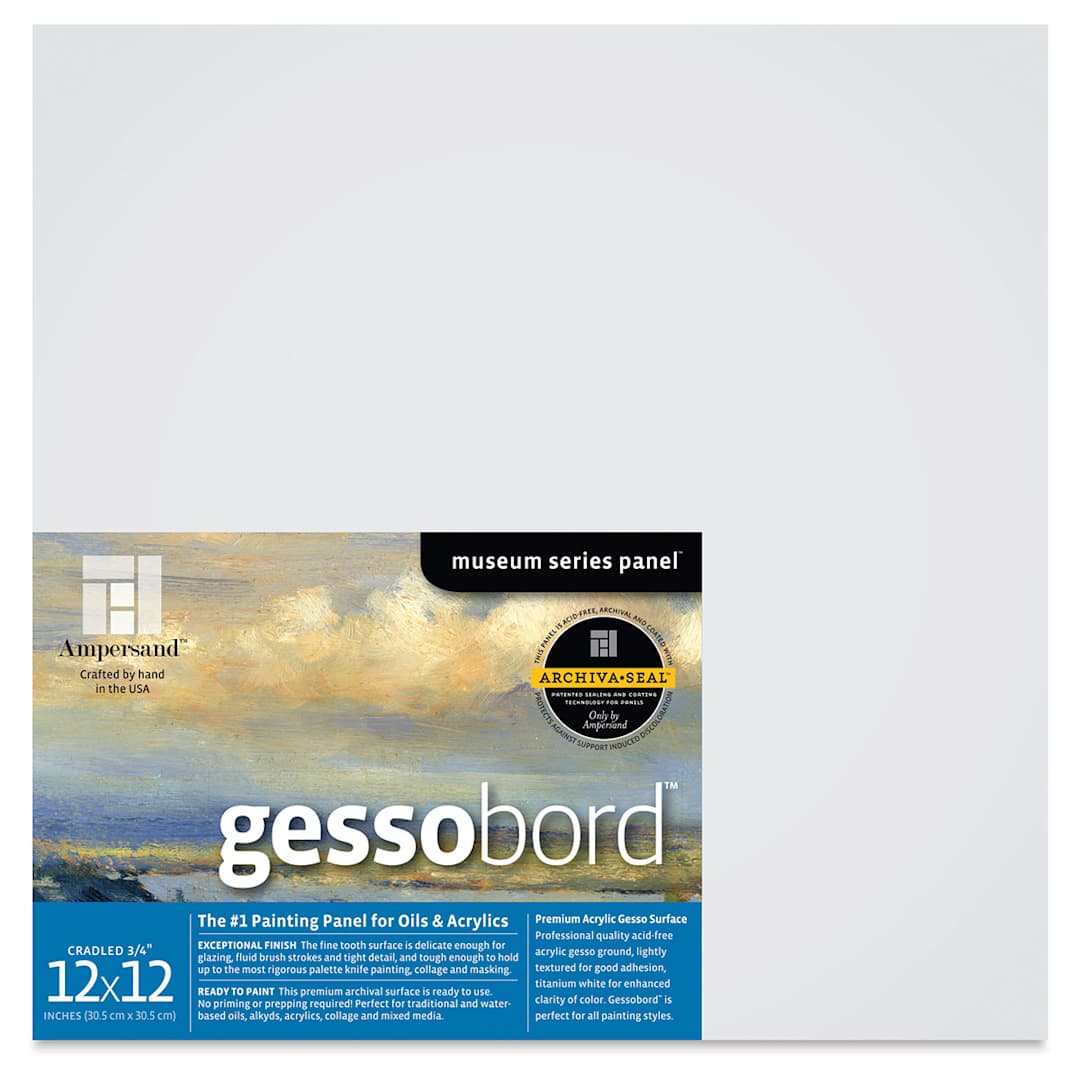 Open in modal - Ampersand Gessobord - 12'' x 12'', 3/4'' Cradled