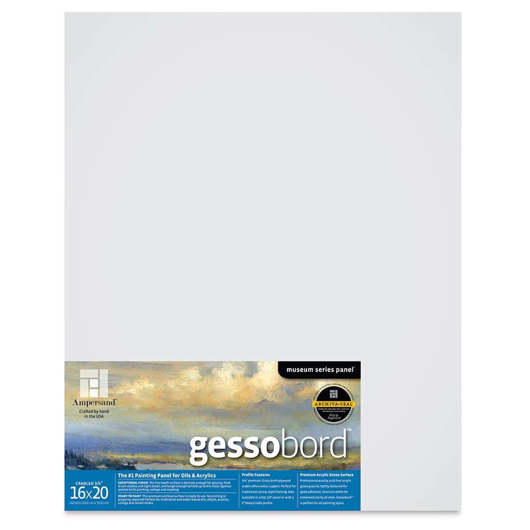 Open in modal - Ampersand Gessobord - 16'' x 20'', 3/4'' Cradled