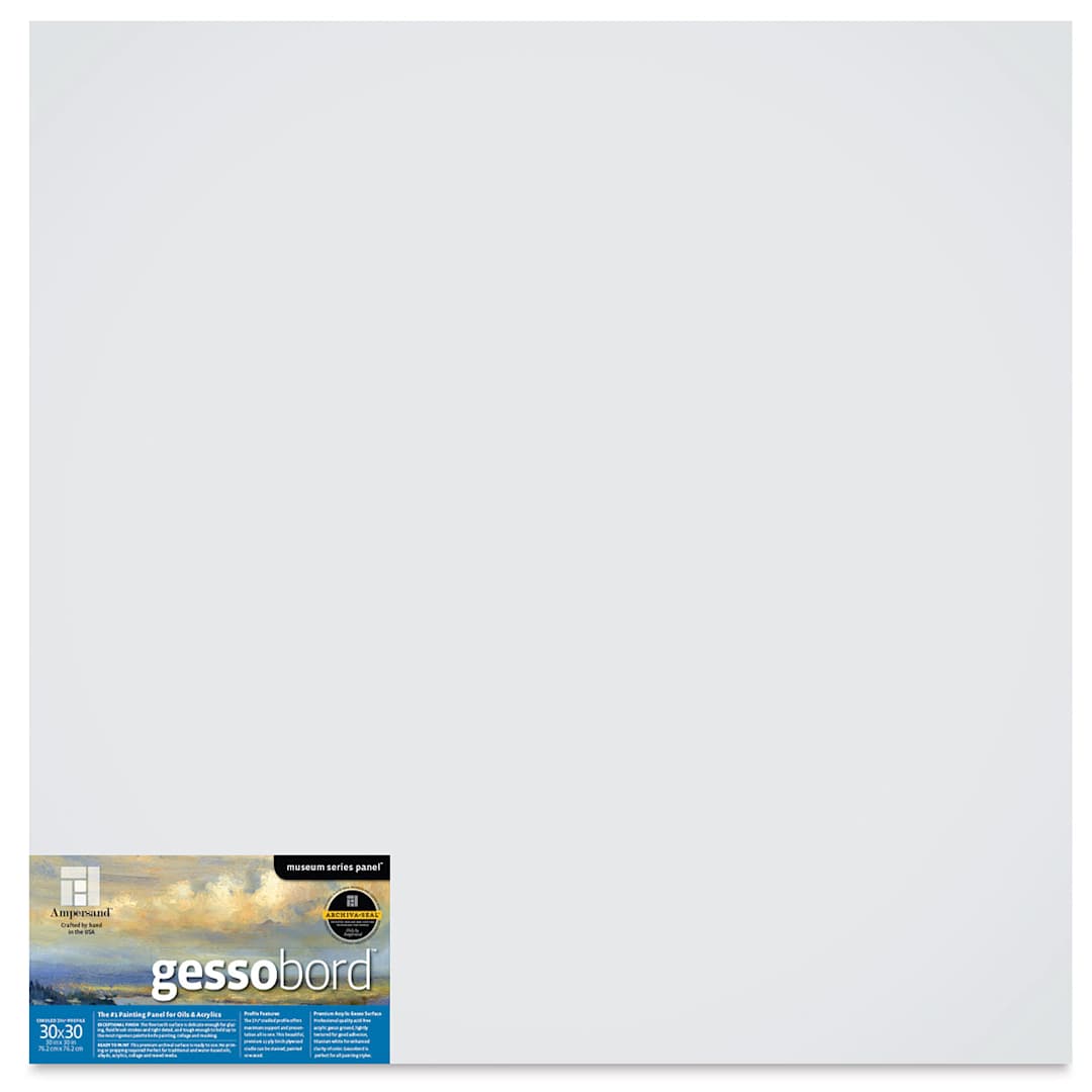 Open in modal - Ampersand Gessobord - 30'' x 30'', 1-1/2'' Cradled