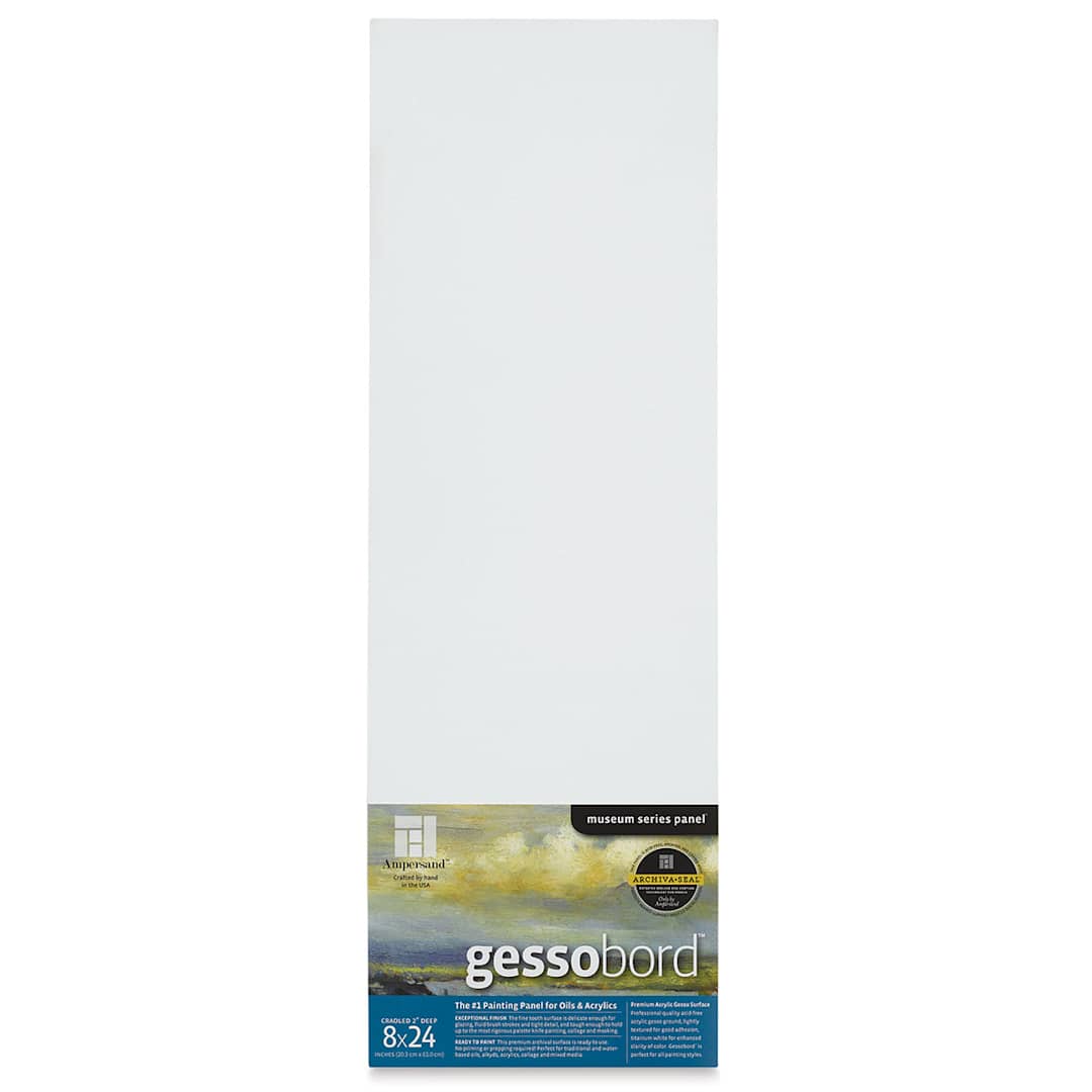 Open in modal - Ampersand Gessobord - 8'' x 24'', 2'' Cradled (front)