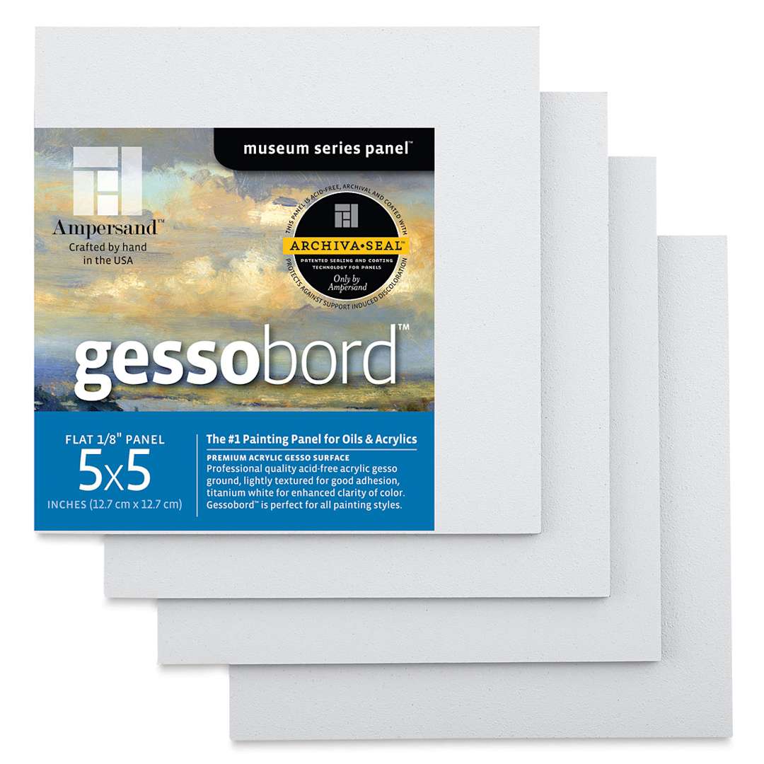 Open in modal - Ampersand Gessobord - 5" x 5", 1/8" Flat, Pkg of 4