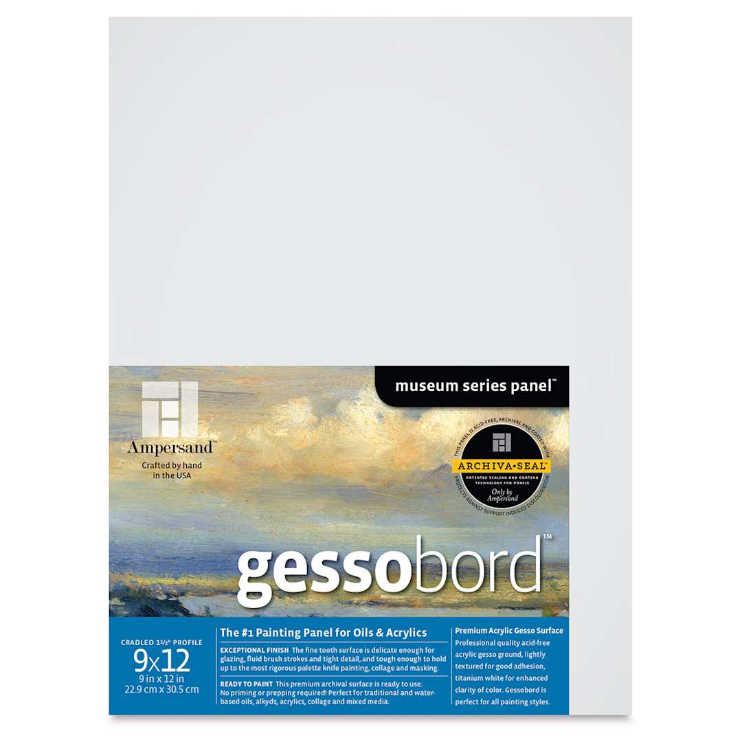 Open in modal - Ampersand Gessobord - 9'' x 12'', 1-1/2'' Cradled