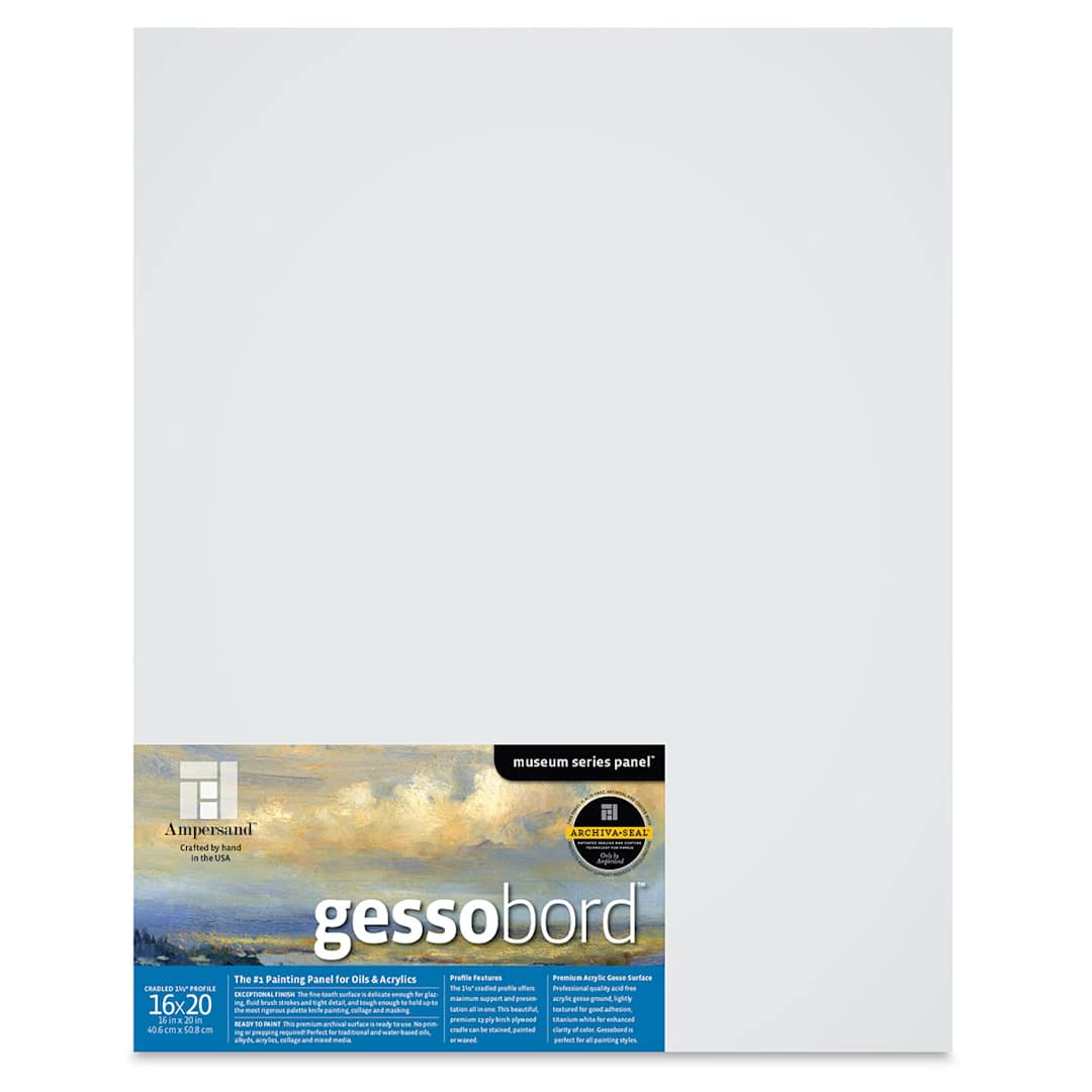 Open in modal - Ampersand Gessobord - 16'' x 20'', 1-1/2'' Cradled