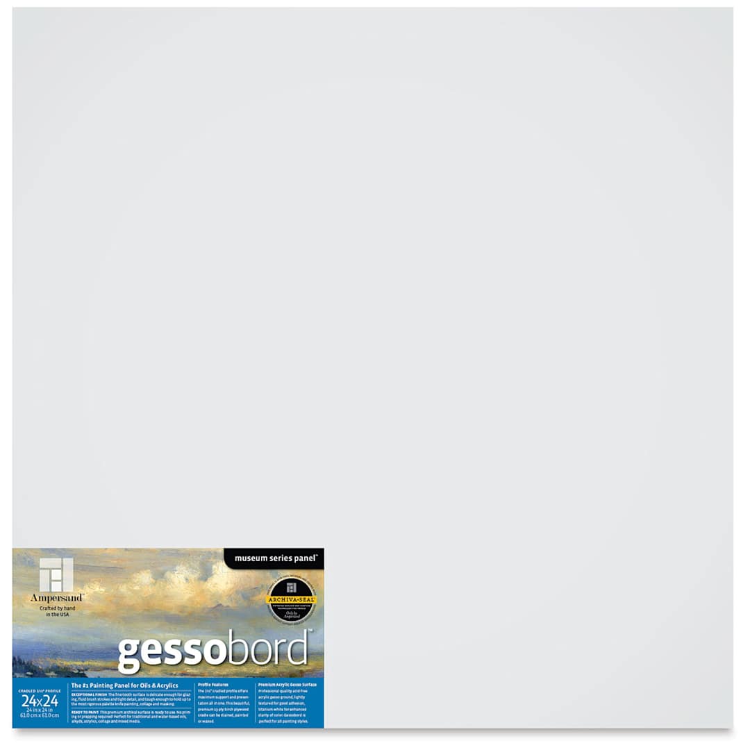 Open in modal - Ampersand Gessobord - 24'' x 24'', 1-1/2'' Cradled