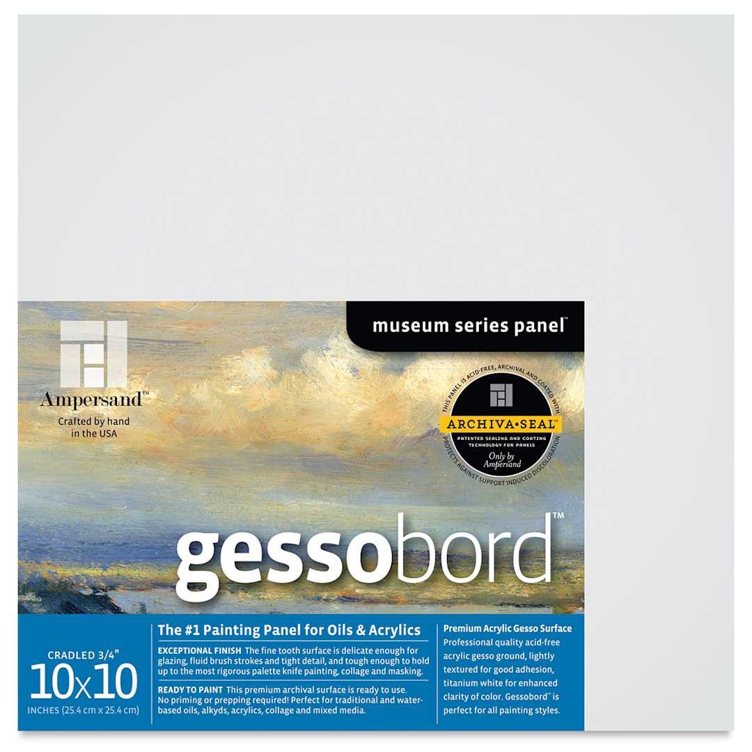 Open in modal - Ampersand Gessobord - 10'' x 10'', 3/4'' Cradled