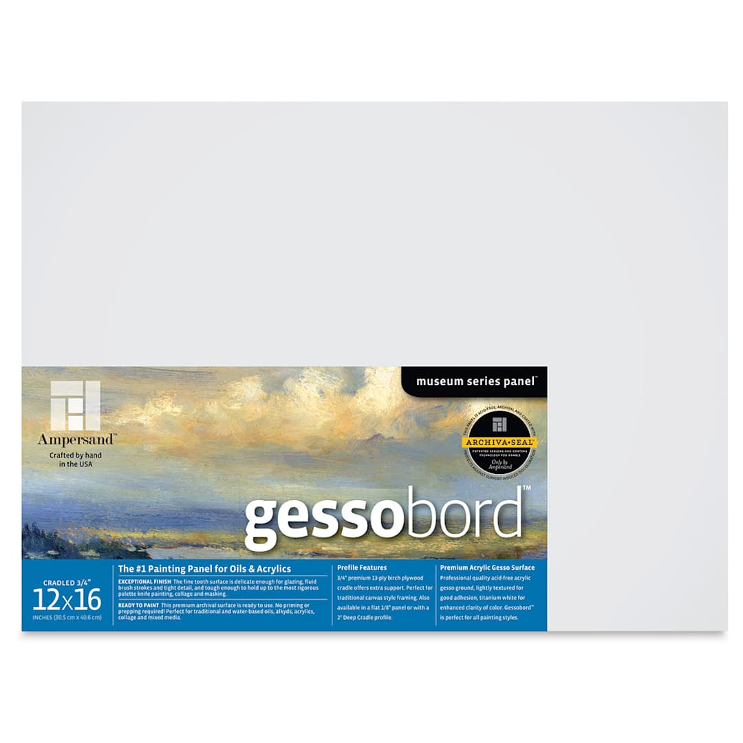 Open in modal - Ampersand Gessobord - 12'' x 16'', 3/4'' Cradled