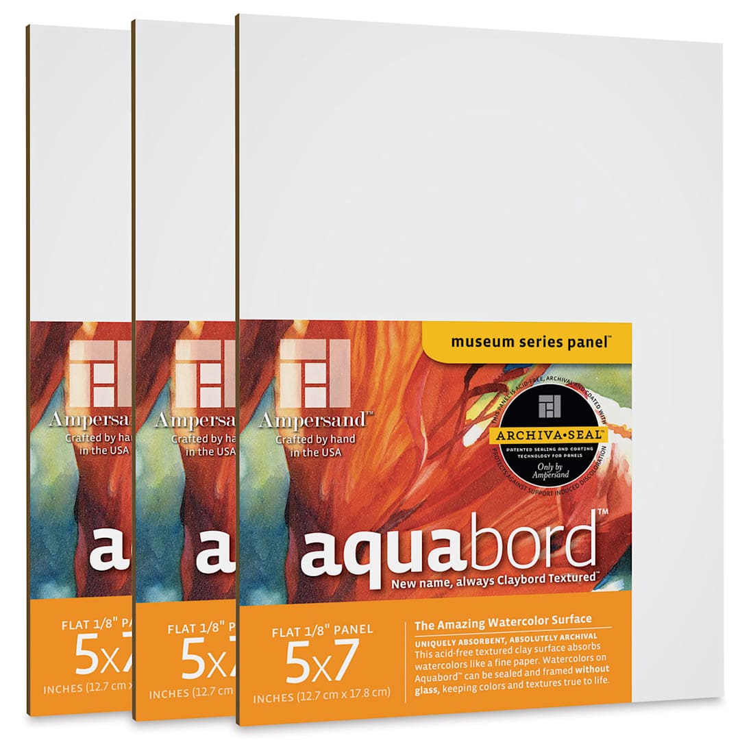 Open in modal - Ampersand Aquabord Pack - 5" x 7", 1/8" Flat, Pkg of 3
