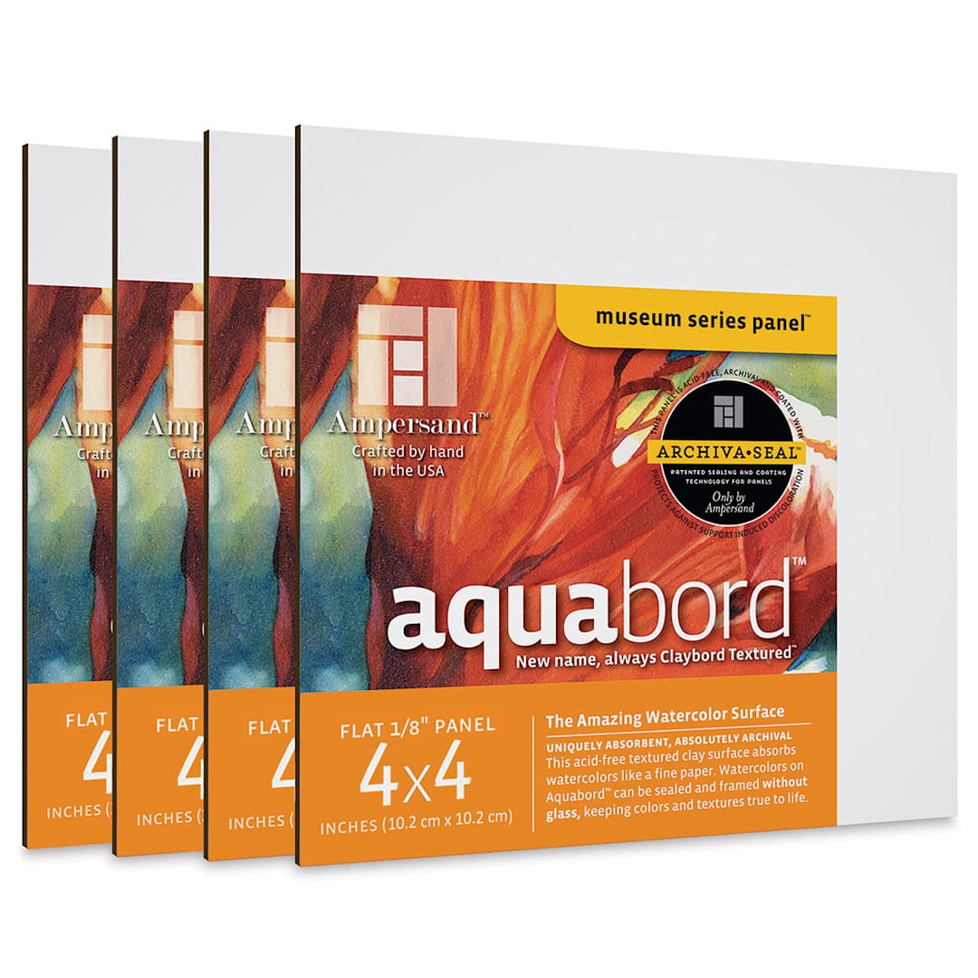 Open in modal - Ampersand Aquabord Pack - 4" x 4", 1/8", Pkg of 4